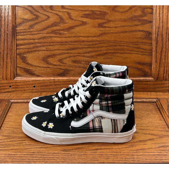 Vans Sk8 Hi Floral Plaid Patchwork Shoes‎